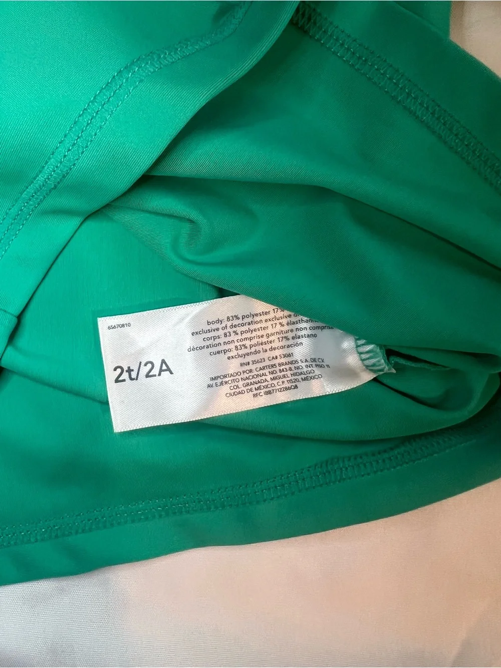 Carter's Green Rash Guard and Tropical Swim Trunk Set Size 2T